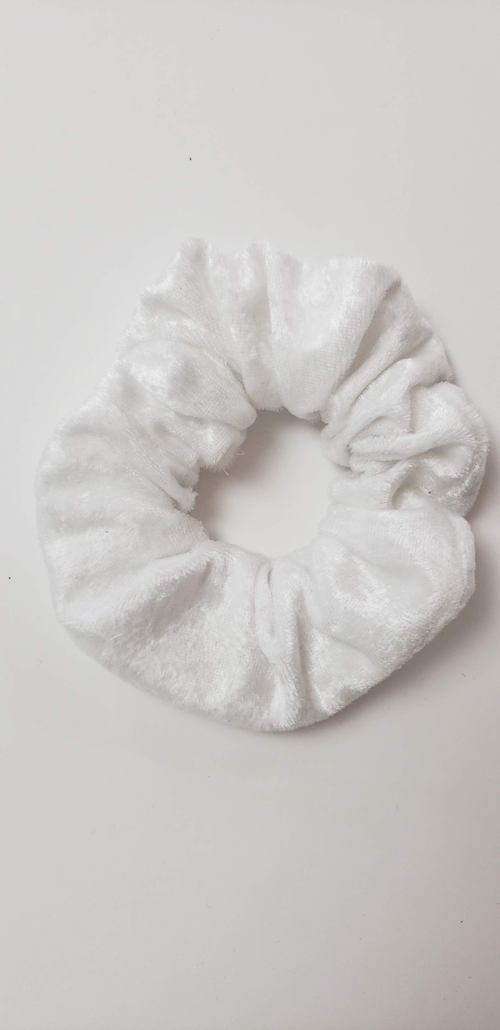 White Velvet Scrunchy