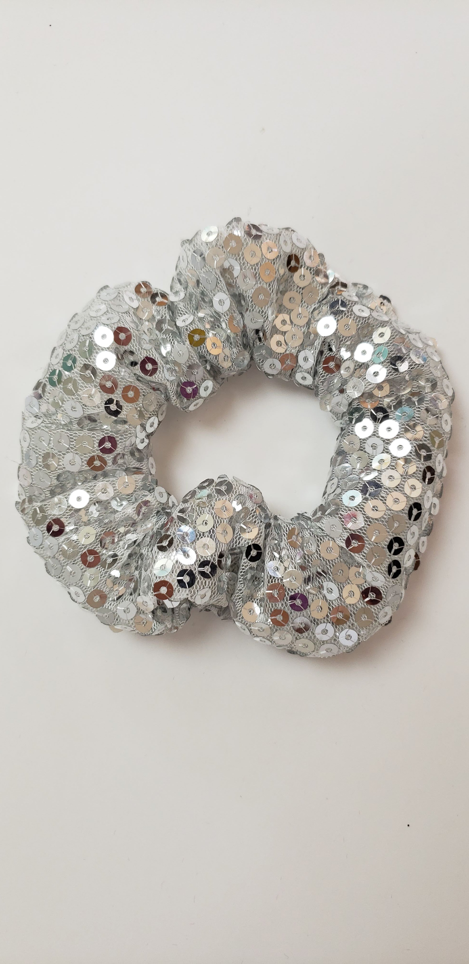 Silver Sequin Scrunchy