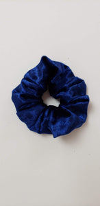 Navy Velvet Scrunchy