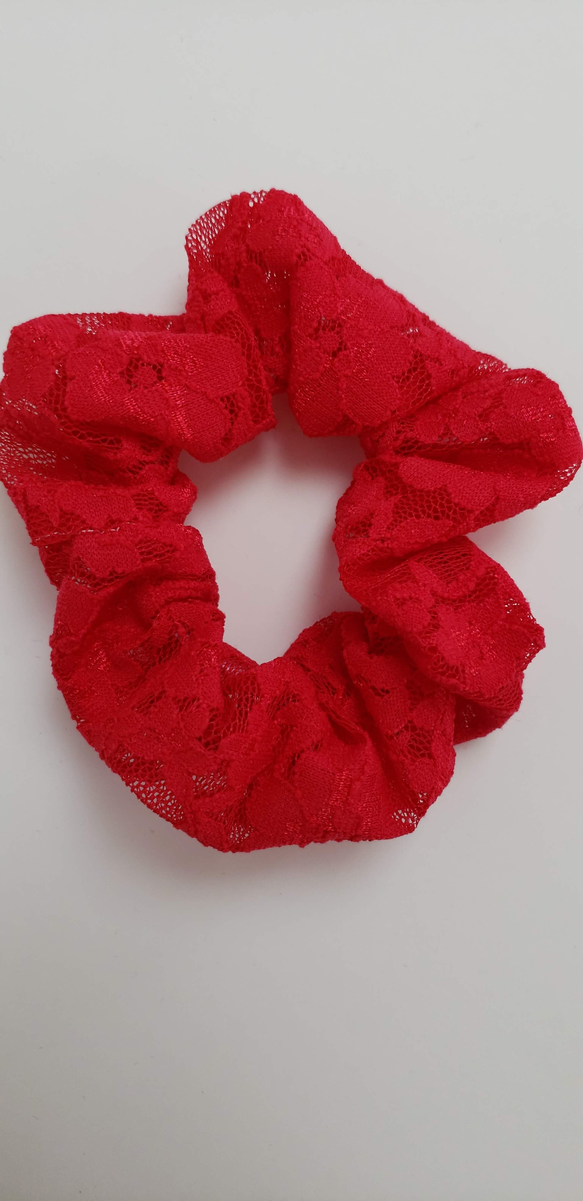 Red Lace Scrunchy