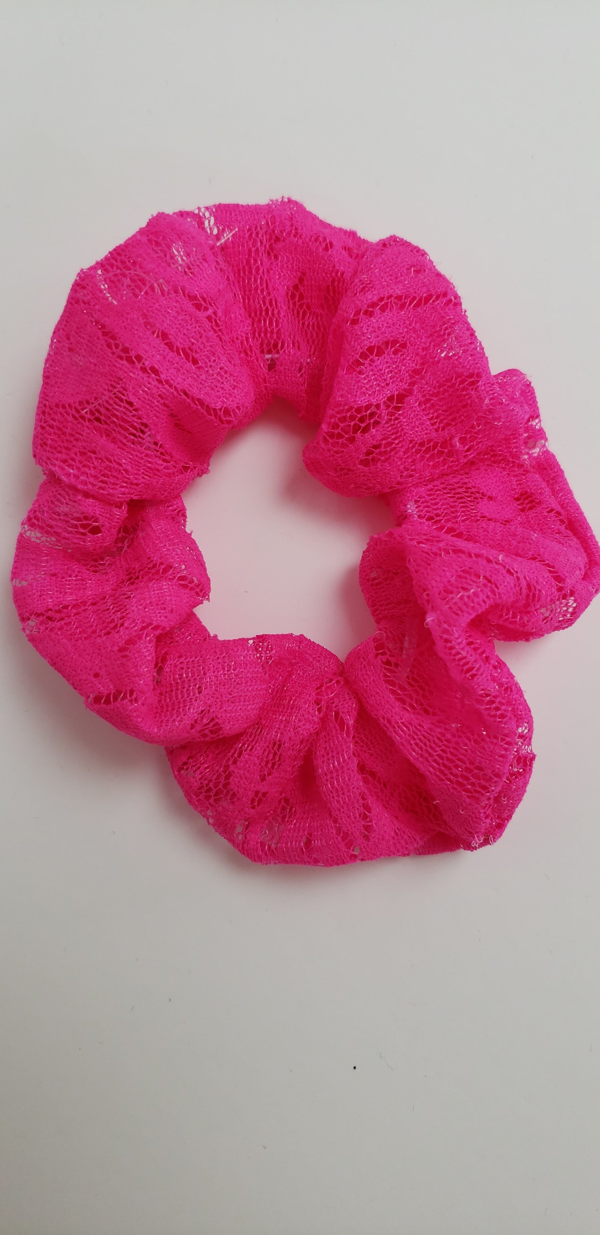 Hot Pink Lace Scrunchy