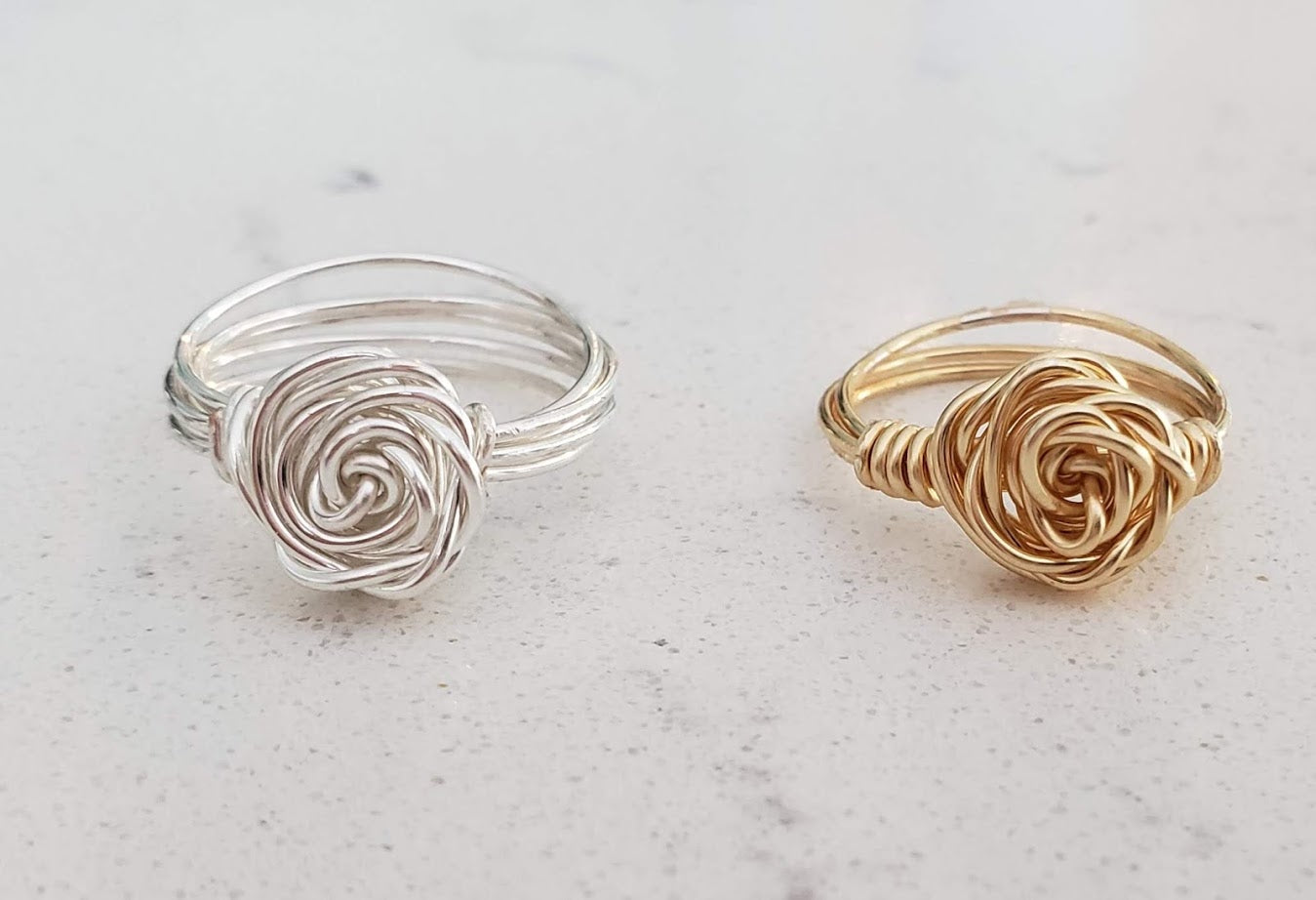 Wire Wrapped Rose Ring