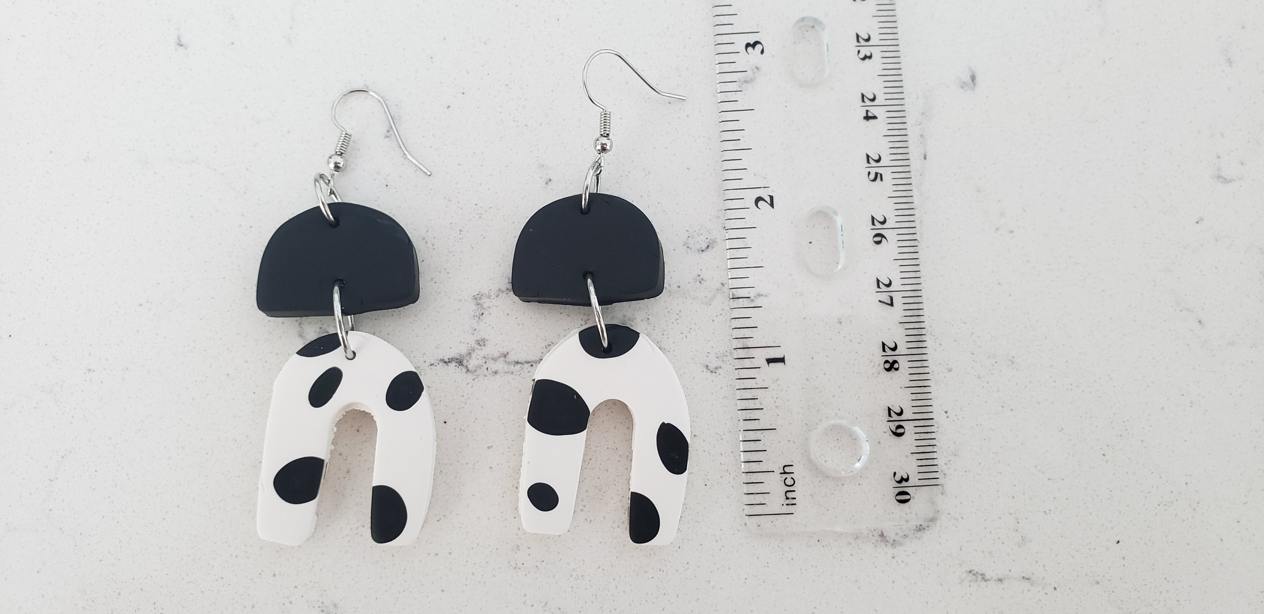 Clay Earrings - Polka Dot