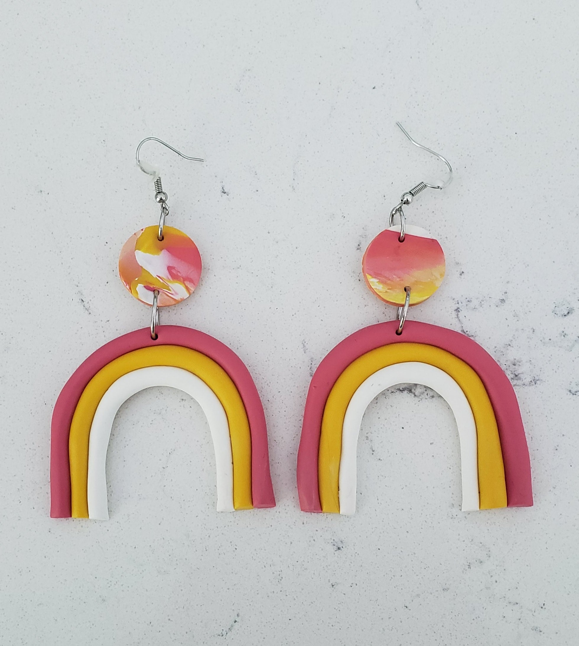 Clay Earrings - Rainbow