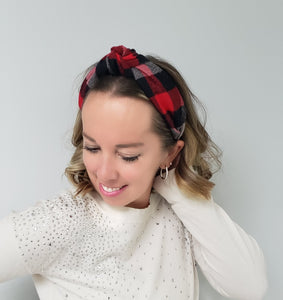 Charley Flannel Knotted Headband