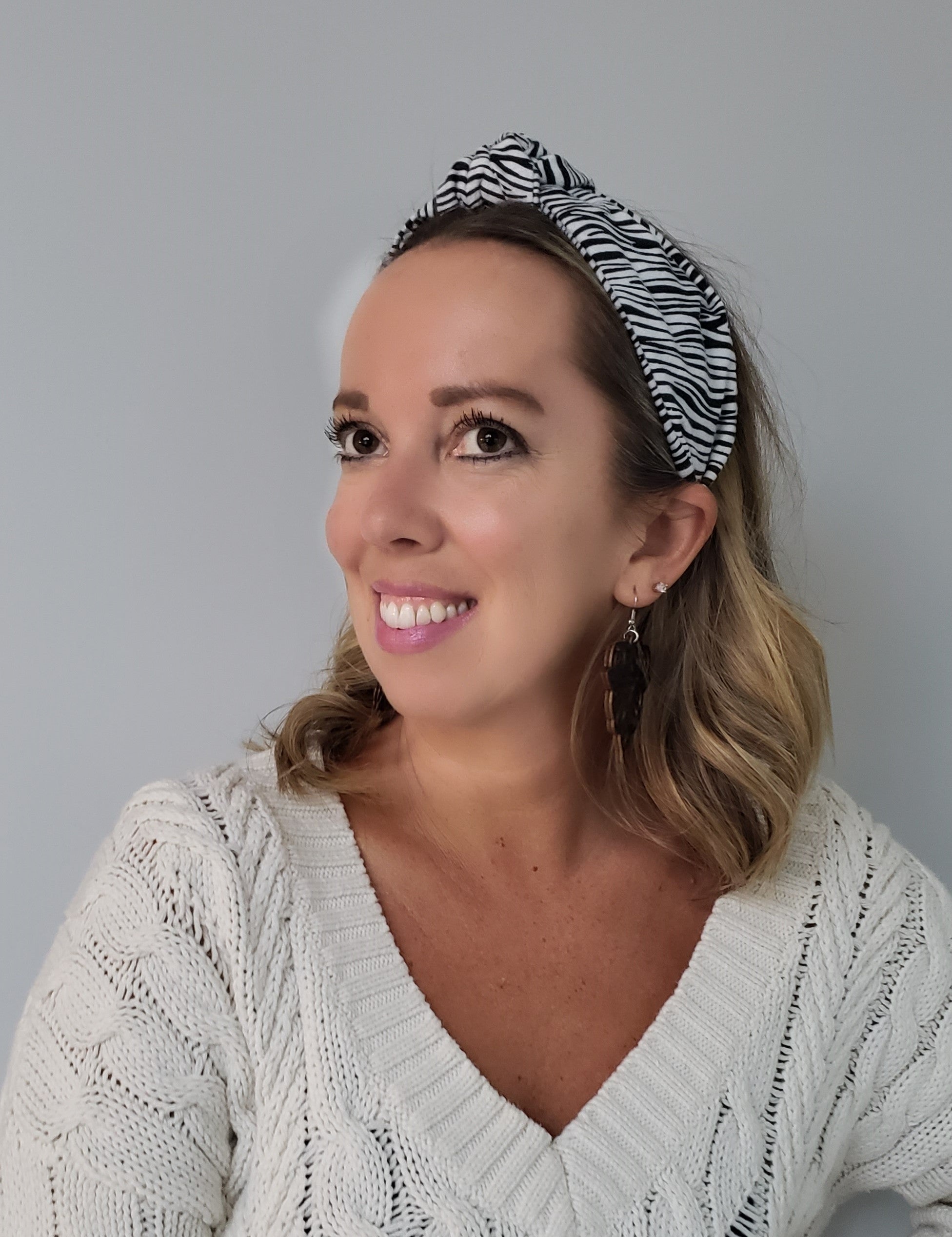 Zoe Flannel Knotted Headband