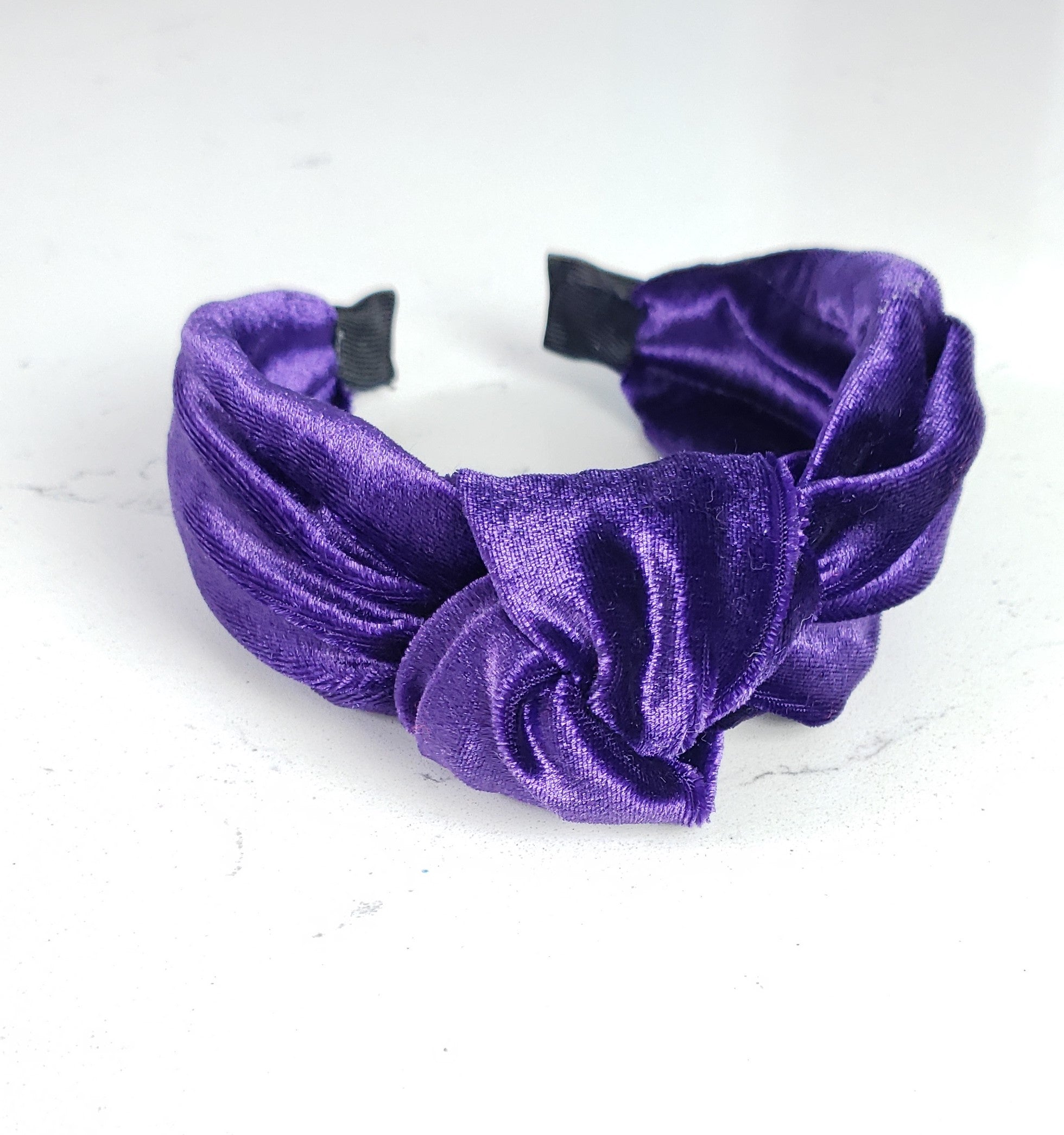 Juliette Velvet Knotted Headband - Purple