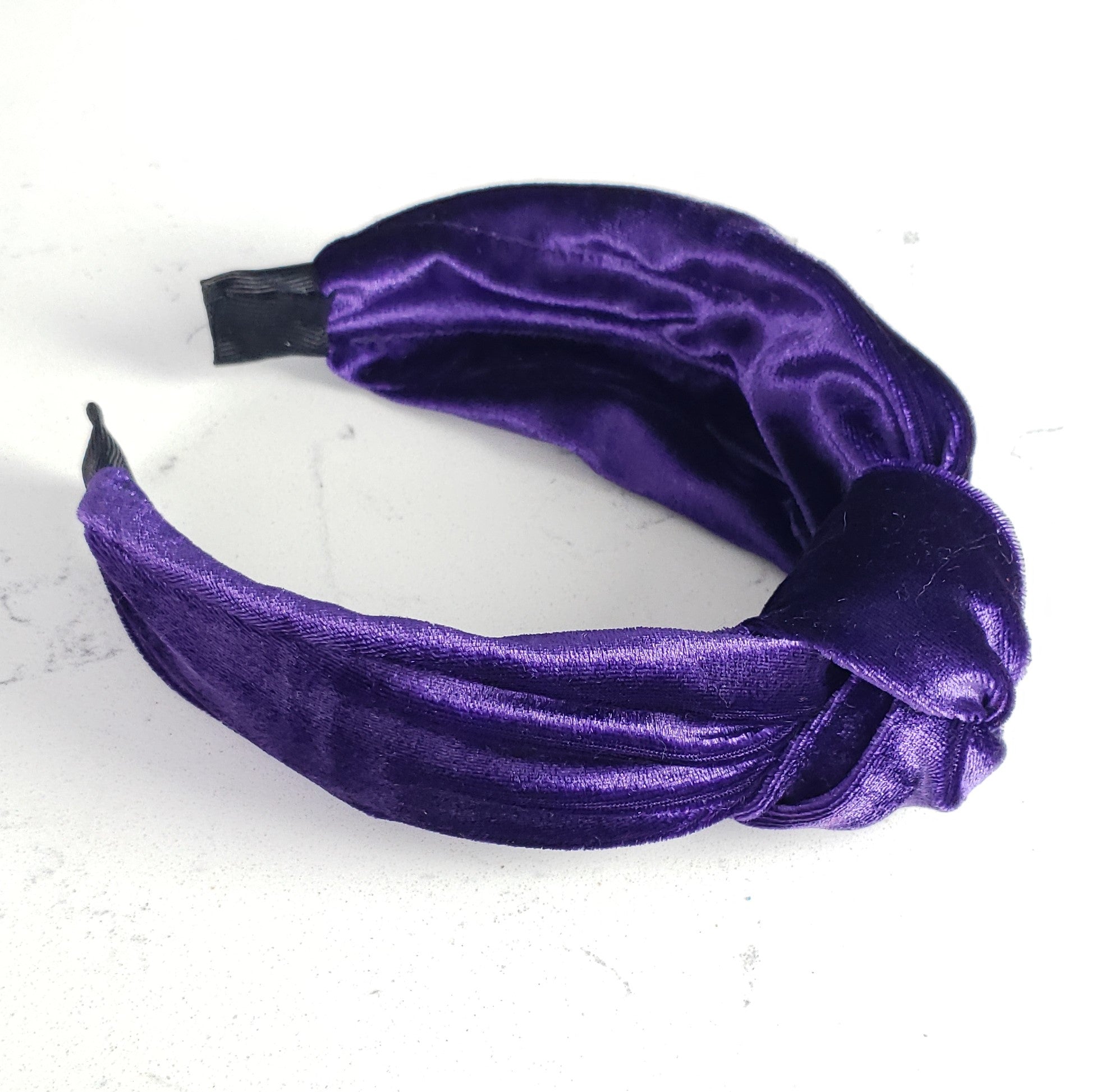 Juliette Velvet Knotted Headband - Purple