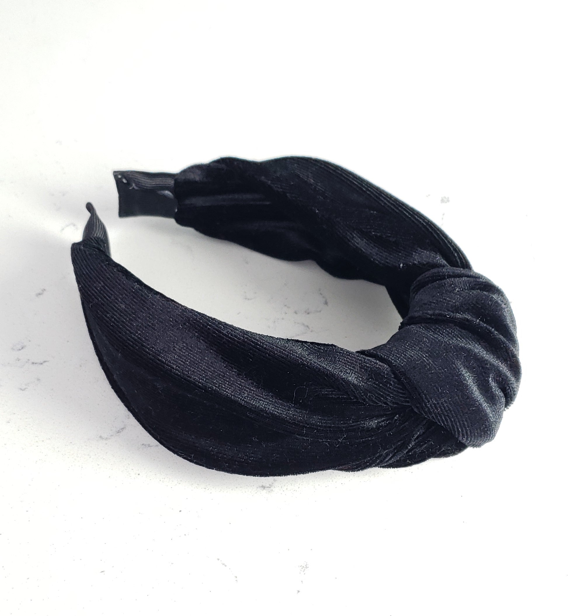 Nora Velvet Knotted Headband - Black