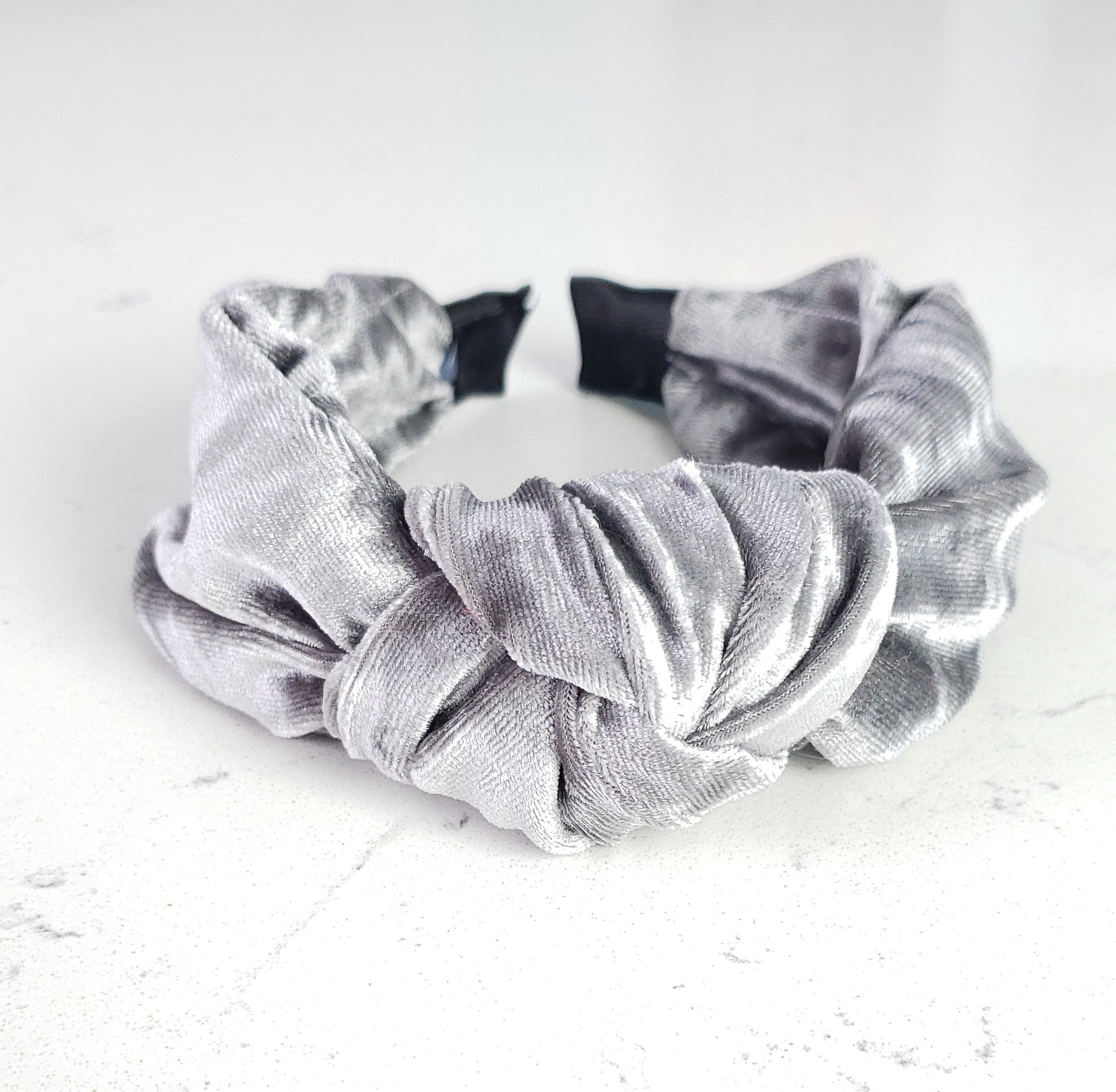 Cheyenne Velvet Knotted Headband - Gray