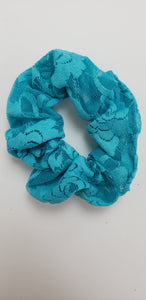 Aqua Lace Scrunchy