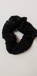 Black Lace & Sequin Scrunchy