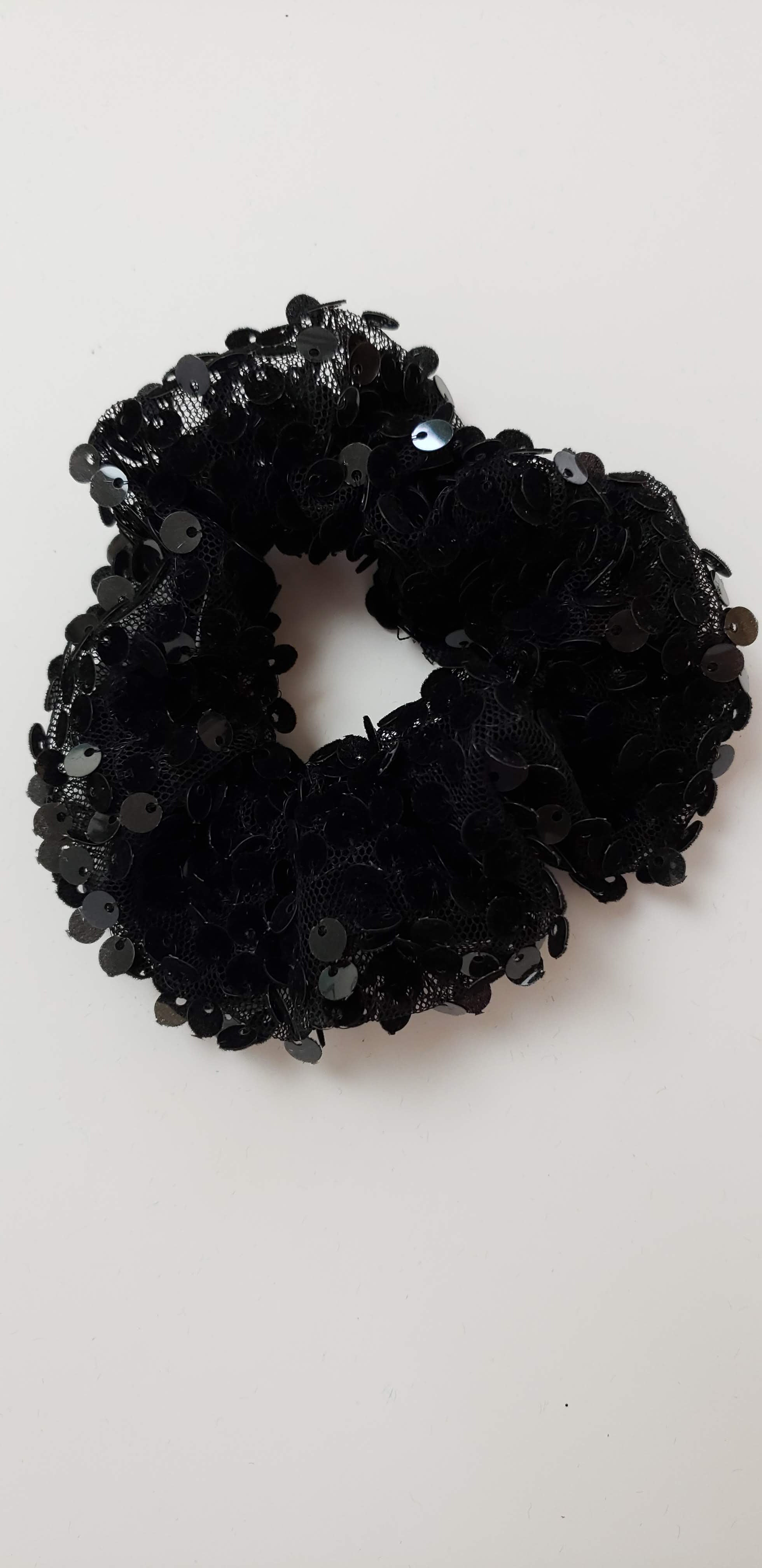 Black Sequin Scrunchy