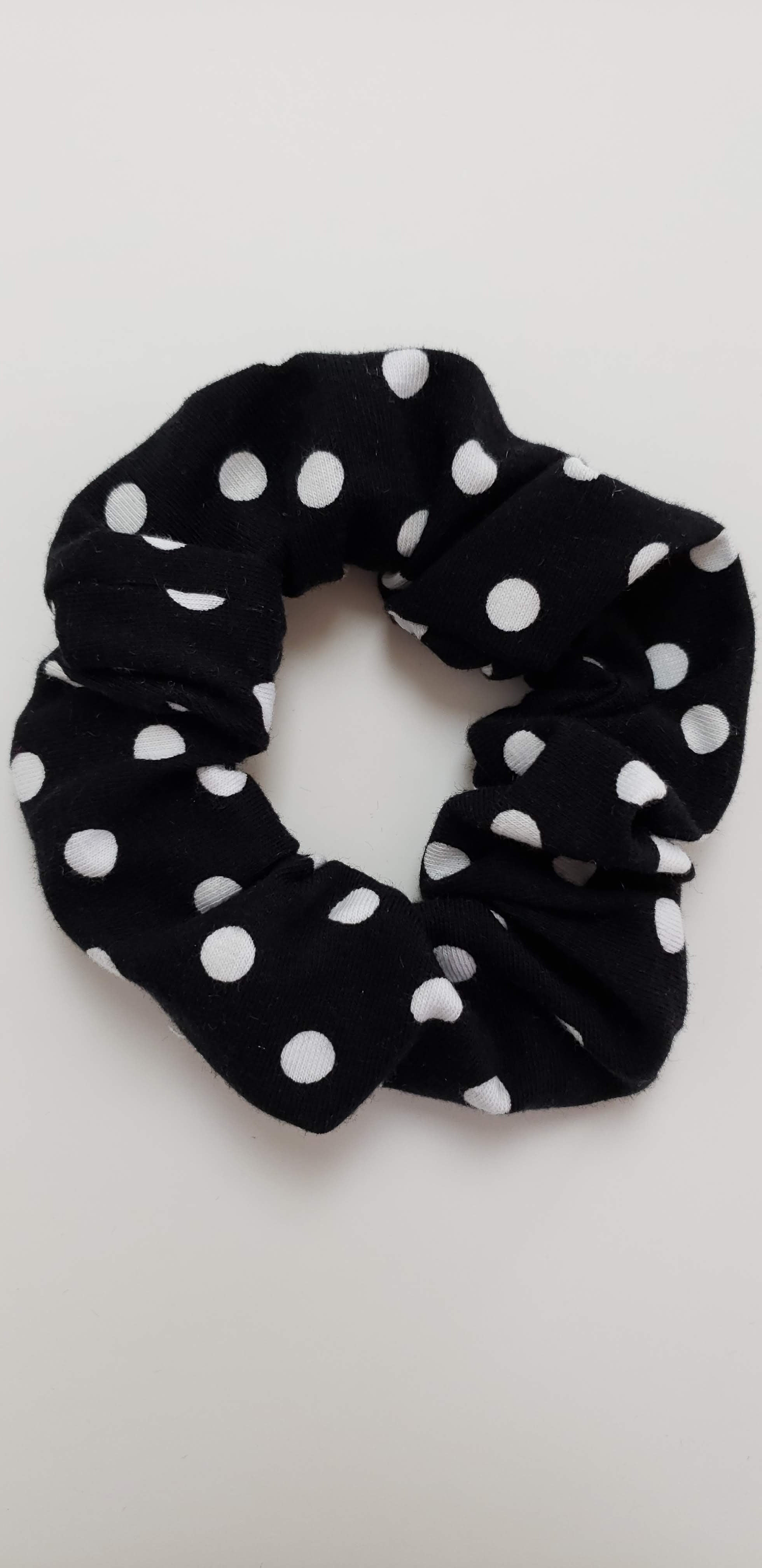 Black & White Polka Dot Scrunchy