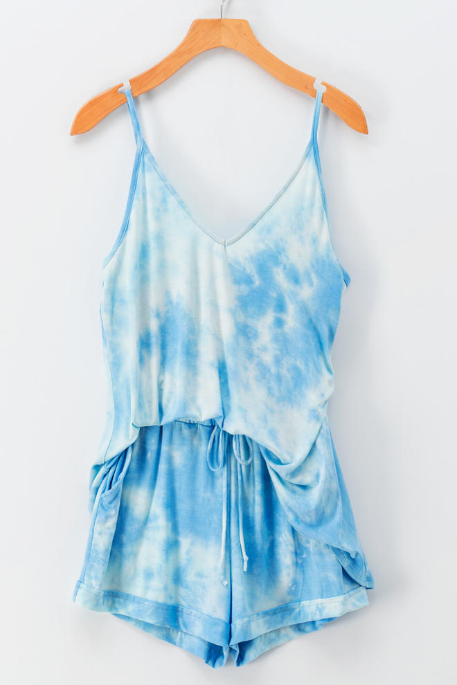 Tie Dye Cami Top & Shorts Set - Blue