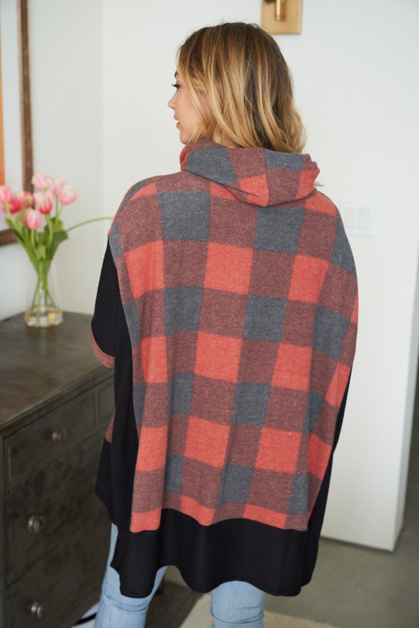 Buffalo Plaid Knit Top - Red & Black