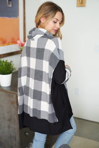 Buffalo Plaid Knit Top - Ivory & Black