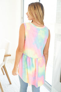 Empire Waist Tank - Pastel Tie Dye