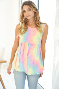 Empire Waist Tank - Pastel Tie Dye