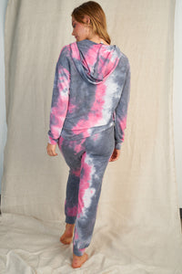 Tie Dye Two Piece Set - Gray & Pink