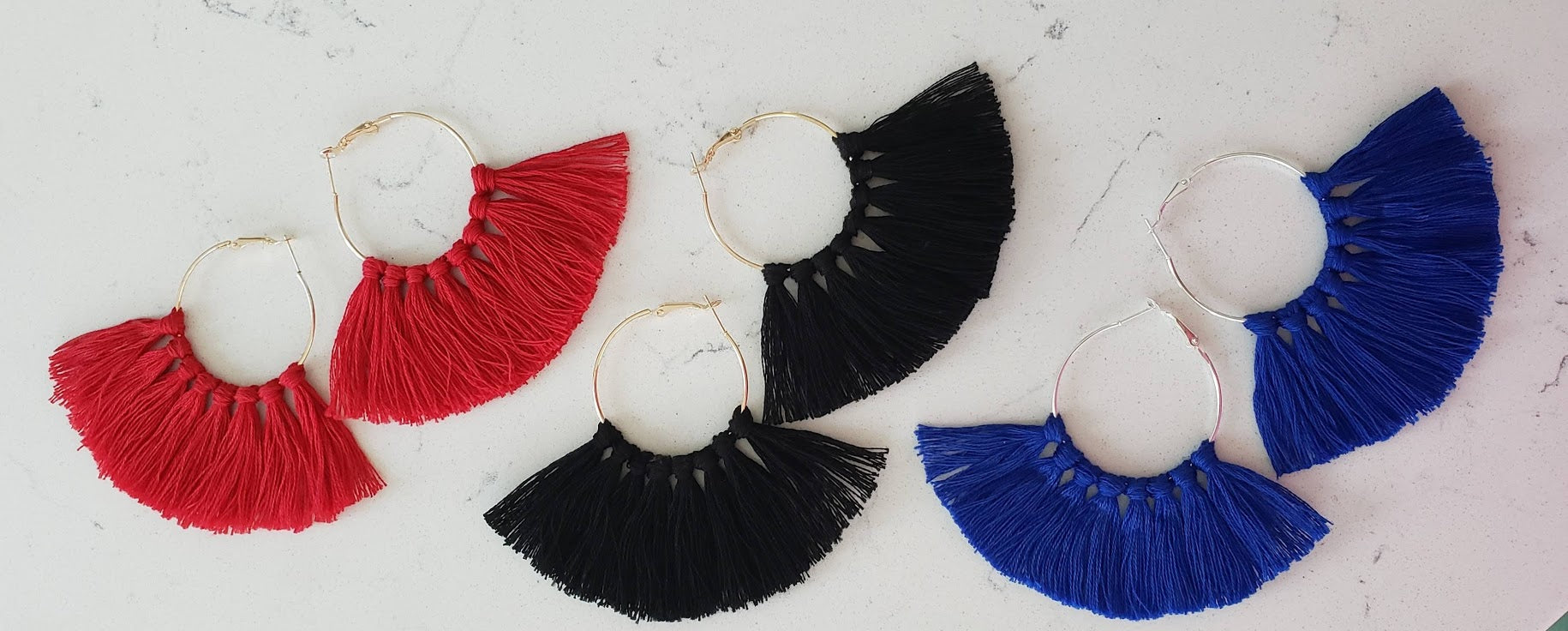 Large Tassel Fan Earrings