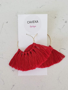 Large Tassel Fan Earrings