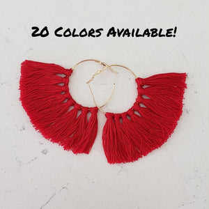 Large Tassel Fan Earrings