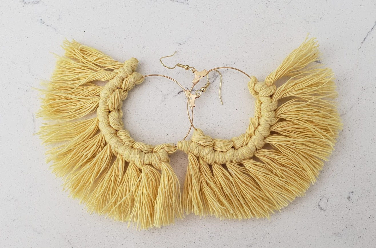 Macrame Fan Earrings