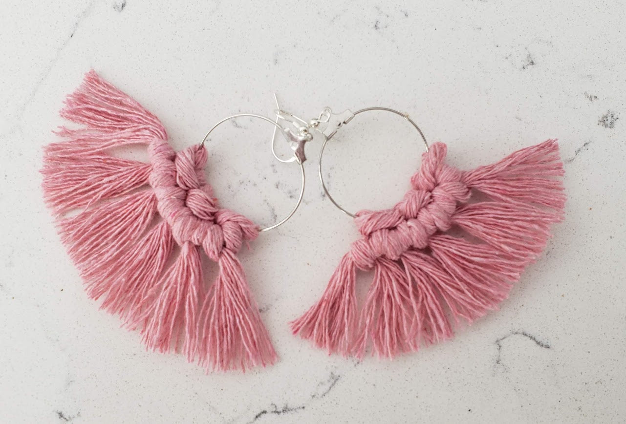 MINI Macrame Fan Earrings