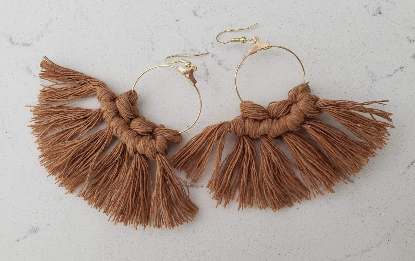 MINI Macrame Fan Earrings