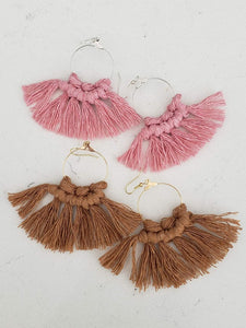 MINI Macrame Fan Earrings