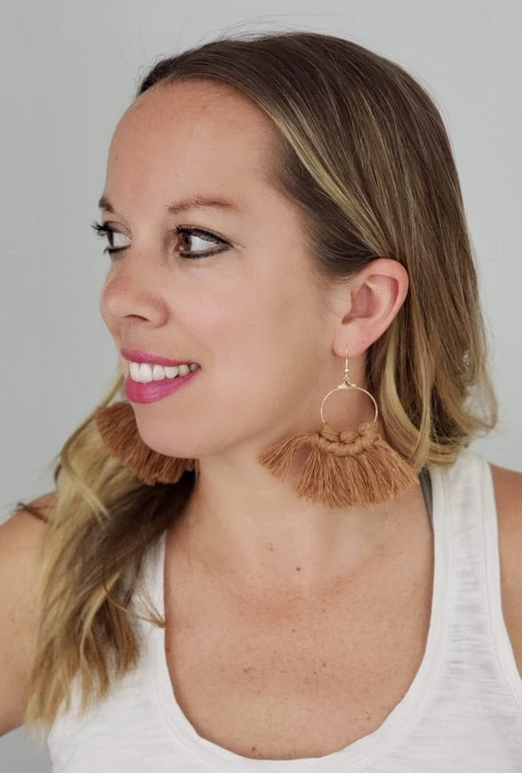 MINI Macrame Fan Earrings