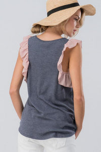 Ruffle Tank - Blue