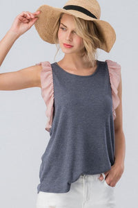 Ruffle Tank - Blue