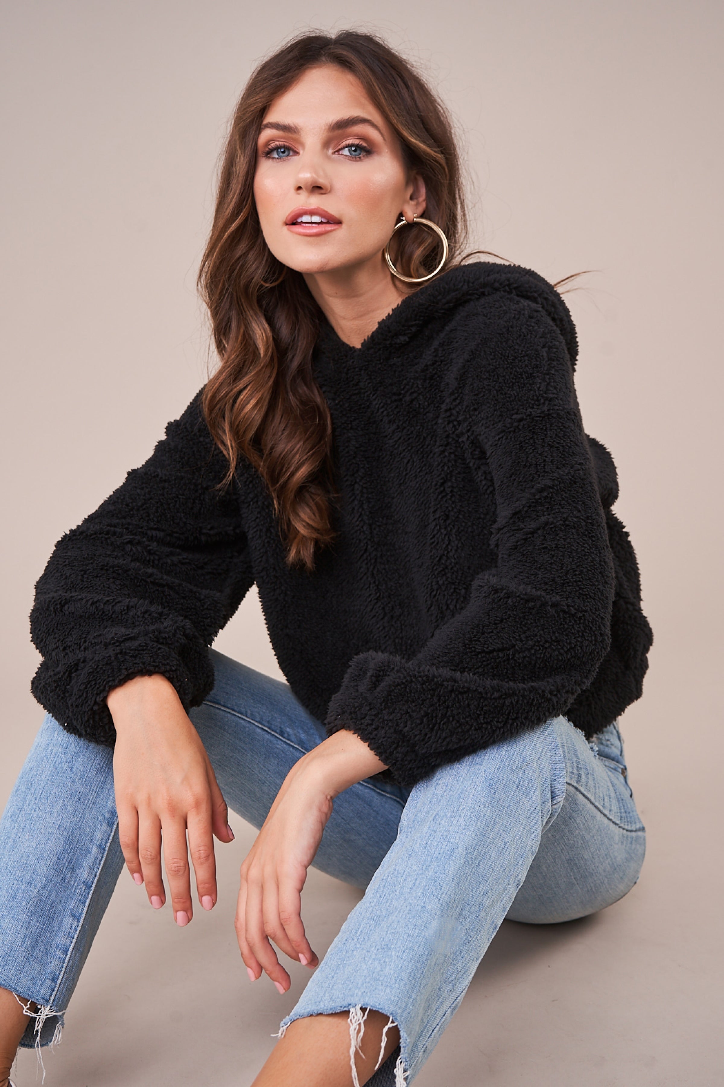 Soft & Fuzzy Hoodie - Black