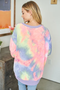 Tie Dye Sweater - Purple