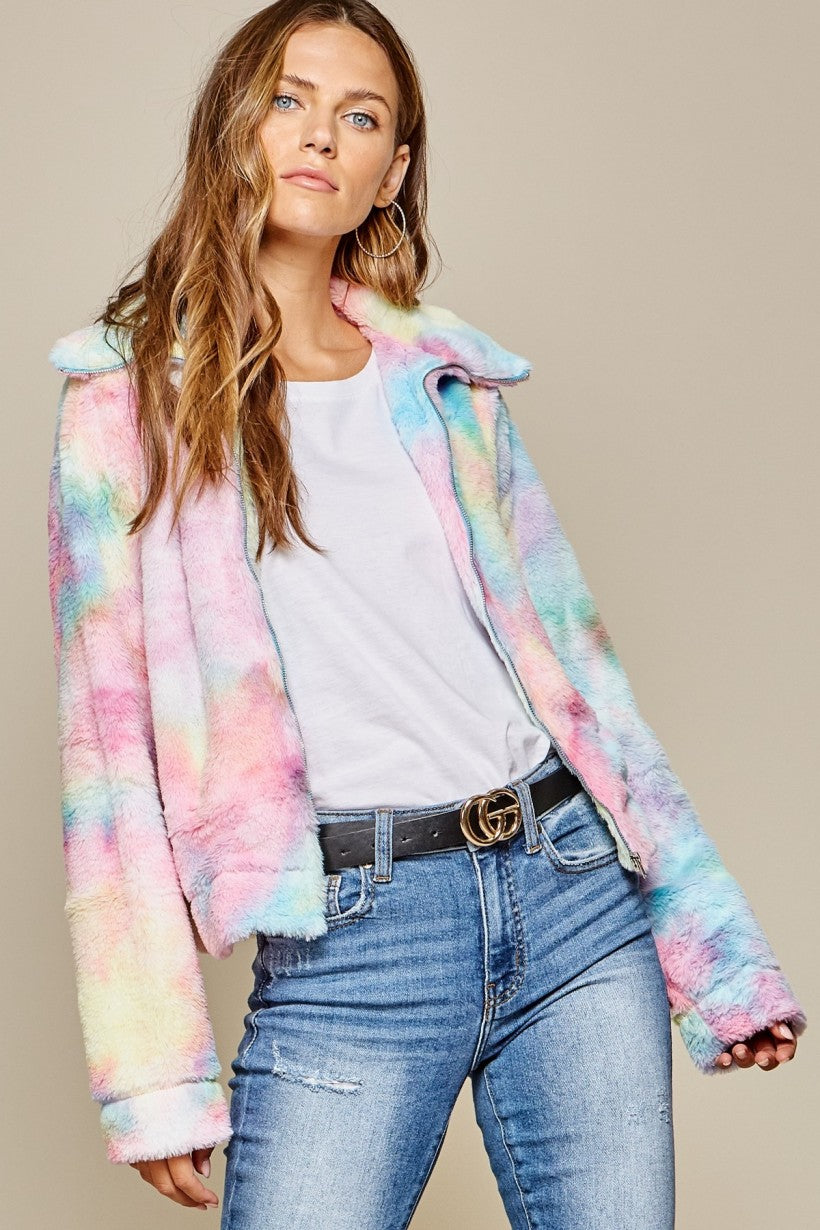 Sherpa Jacket - Tie Dye